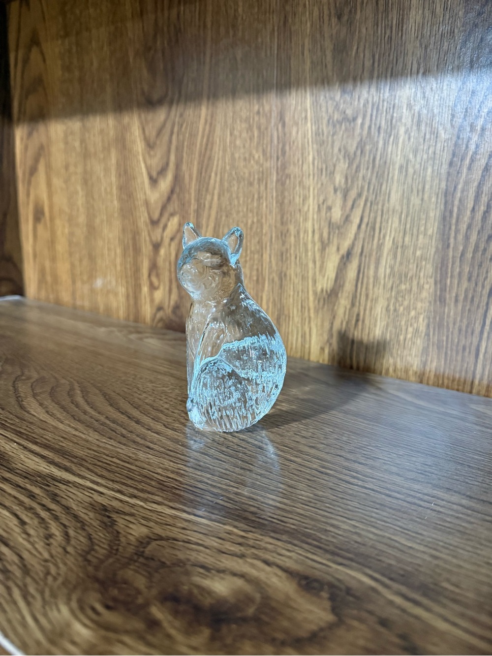 Clear Glass Fox Figurine - Decorative Home Accent